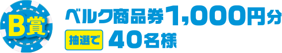 B賞 ベルク商品券1,000円分